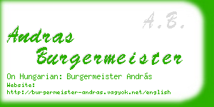 andras burgermeister business card