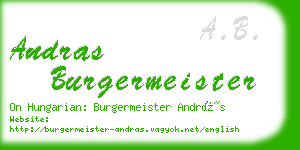 andras burgermeister business card